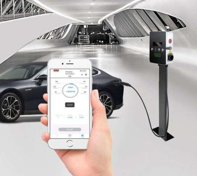 Black 22KW EV Charging Station WIFI RFID Cards With DC 6mA Type 2 Wallbox