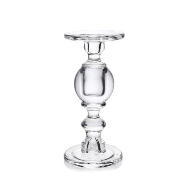 Vintage Style 30cm Tall Glass Candle Holders Different Size Set Of 3