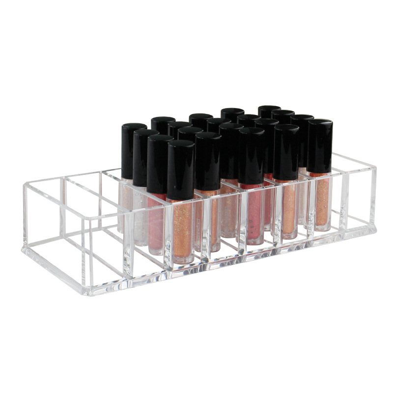 Transparent Acrylic Eyeshadow Tray 8-Cell Rectangular Desktop Organizer for Lip Gloss Contact Lenses Powder Makeup Storage