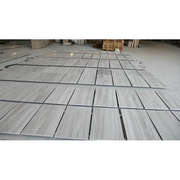 Modern Marble Bathroom Floor Tile , Wood Grain Natural Stone Shower Tile