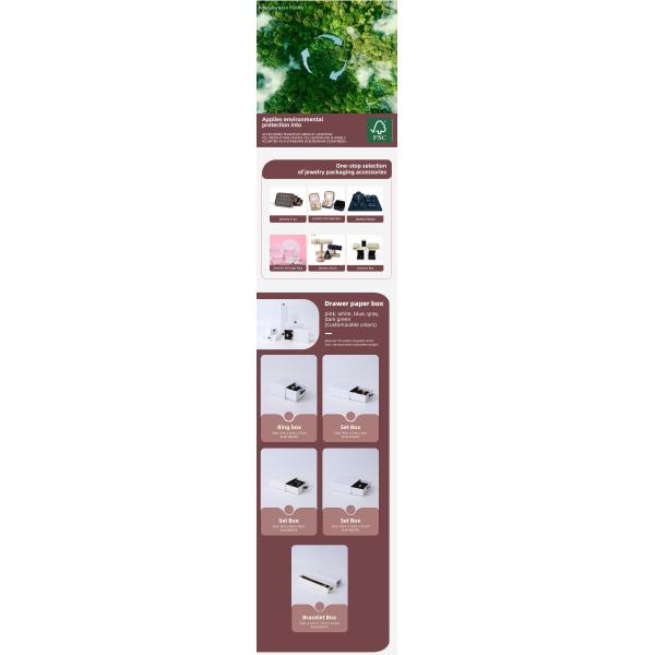 Caja de joyería rectangular Caja de joyería de papel cuadrado ecológico