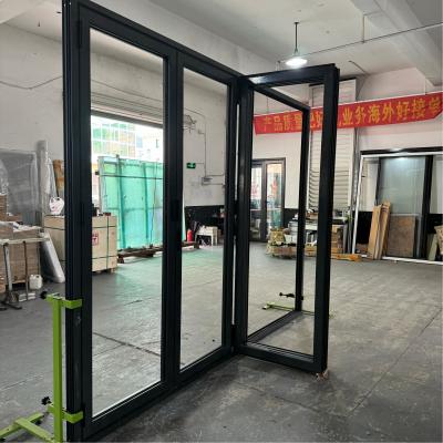 Thermal Break Aluminum Folding Door Customized Product Double Tempered Glass