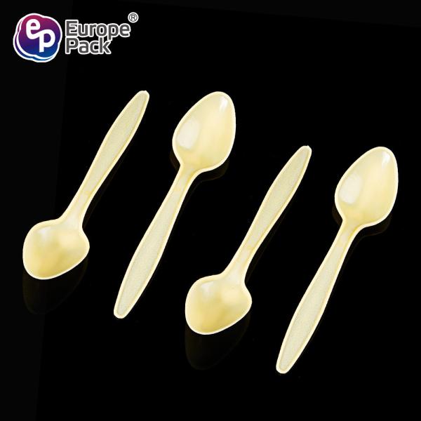 Top amazon seller 2019 disposable plastic yellow cheap spoon for cake