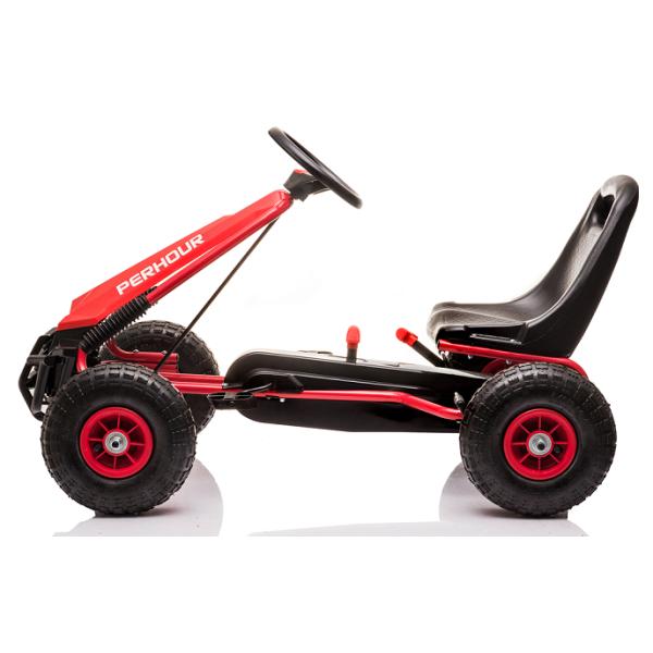 Дети 5-7 лет Красный четырехколесный педальный го-карт с нагнетательным колёсным сцеплением и тормозом