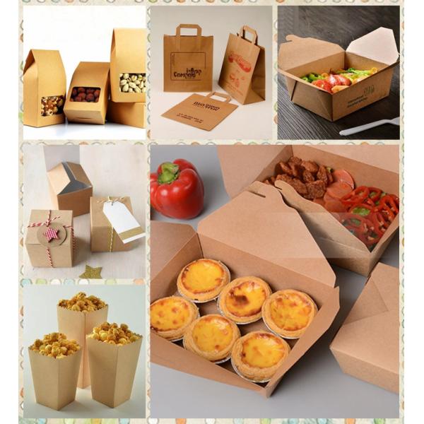 90g - 450g Wood Pulp Food Brown Kraft Paper Roll For Making Food Box