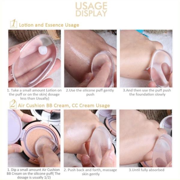 Customized Soft Silicone Beauty Blender Sponge , Clear Silicone Makeup Sponge