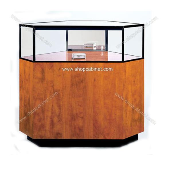 Luxury modern wood body showroom glass jewelry display cabinet