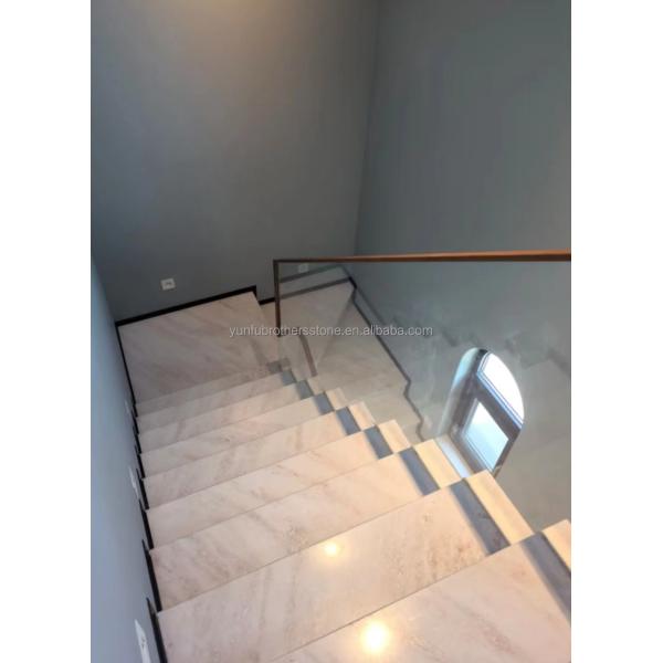 Indoor Villa Modern Natural Stone Stairs Design for Polished Straight Steps
