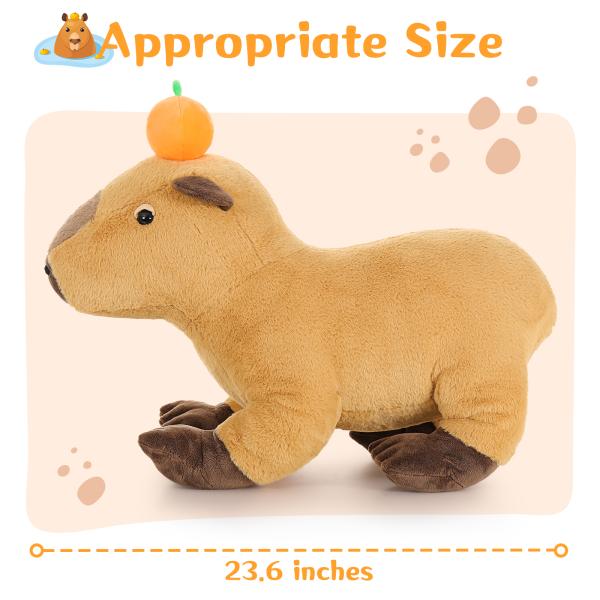 24  Life-Like Large Capybara Plush Toy Realistic Giant Stuffed Animal Soft Body Hugging Pillow Best Gift Boys Girls Birthday