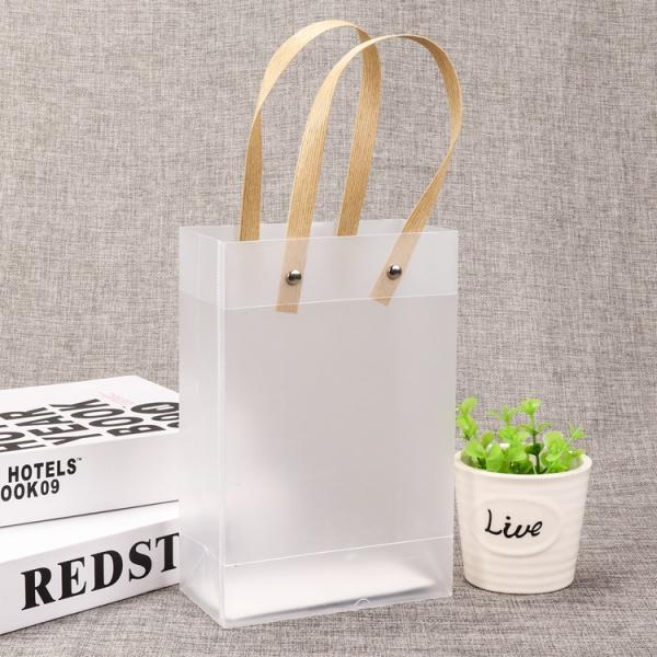 Spot Pp Plastic Handbag Custom Image Logo Bags Gifts Sealing Handle Soft Loop Handle