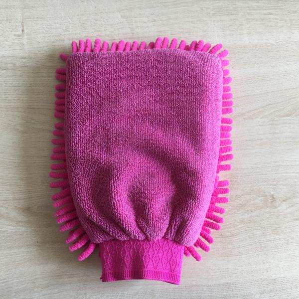 House keeping  washing absorb mitt 100% polyester microfiber mitt gloves