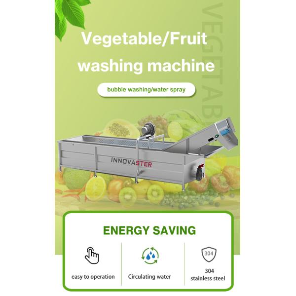 Silver Automatic Vortex Vegetable Washing Machine with Commercial Bubble Fruit Washer