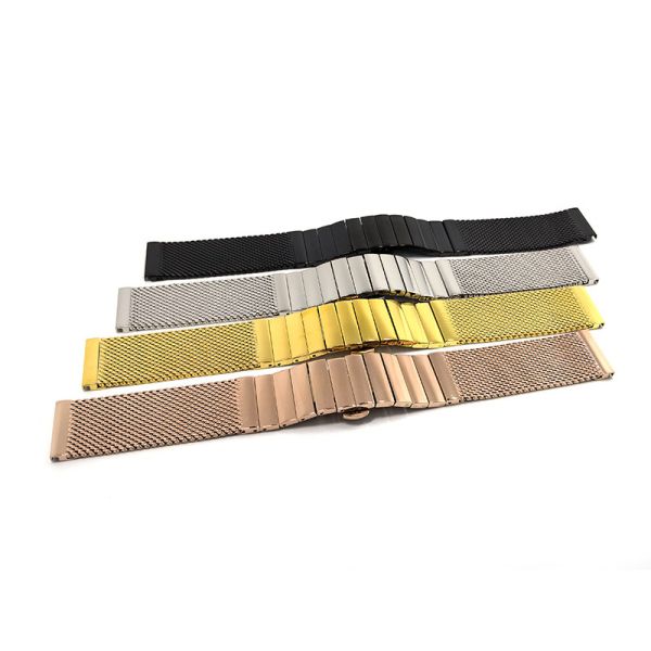 PVD Stainless Steel Solid Link Watch Band - RoHS Compliant