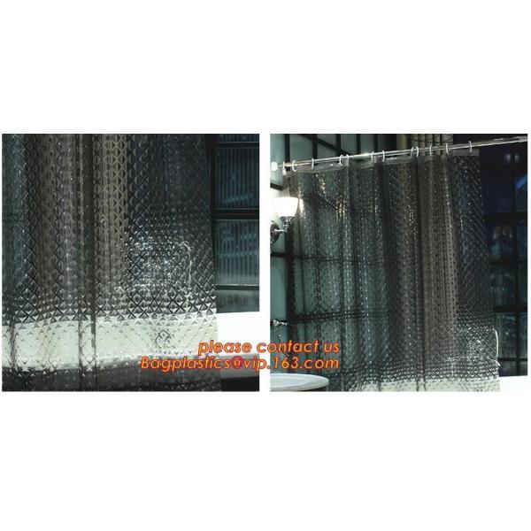 Mould Proof Waterproof white and black trellis design pvc custom bath curtain printed shower curtain, High quality Polye