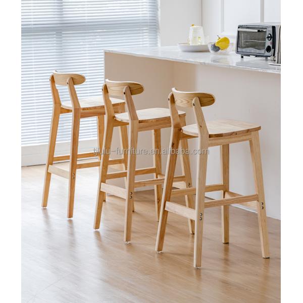Vintage Style High Chair Bar Stool with Solid Wood Material  LL-C34