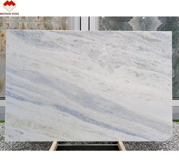Fantasy Blue Marble Vanity Top Countertop Table OEM Custom Blue Crystal Quartz Stone