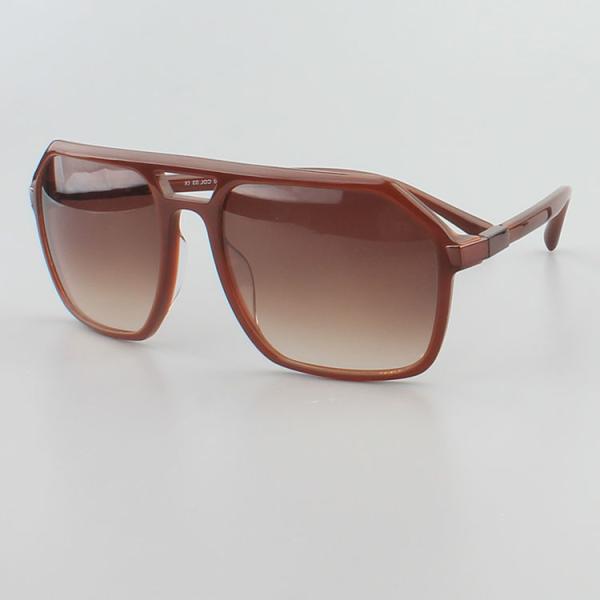Polarized Lens Double Bridges Acetate Frame Sunglasses