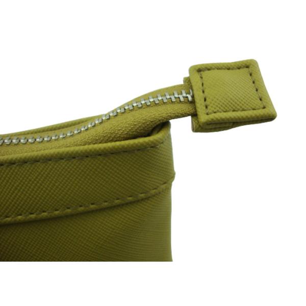 Eco-friendly Yellow Travel Accessory Bag Firm PU Material Cosmetic Bag