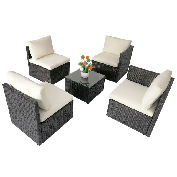 Factory Wholesale Steel Frames High Quality Wicker Rattan Outdoor Patio Balcony Mini Size Lounge Set