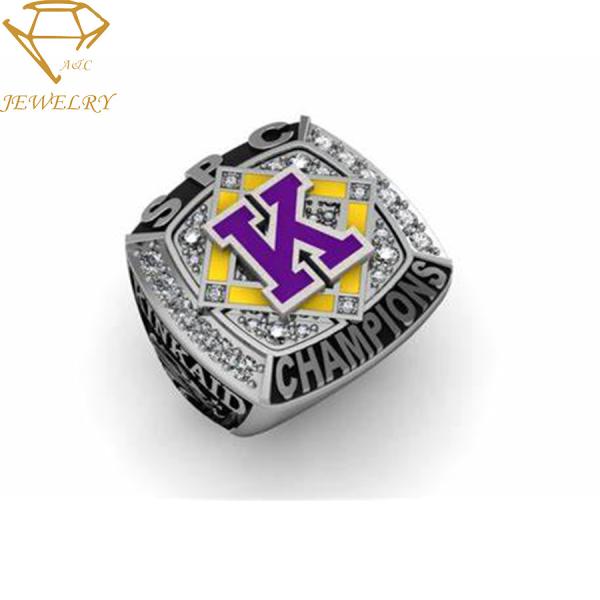 Custom Sports Team Championship Rings Silver Football Champions Ring With Your LOGO&TEXT