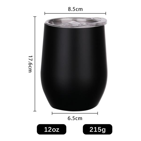 Egg Shaped 12 Oz Vacuum Insulated Tumbler Custom Stainless Steel Wine Tumbler With Leakproof Lid Keeping Drink Hot Cold 3-6 Hours Considerate Design