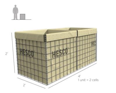 barreiras defensivas de Hesco do controlo de cheias imediato de 4mm