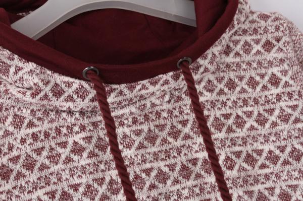 Burgundy Terry Cloth Sweatshirt Womens 53% Cotton 47% Polyester