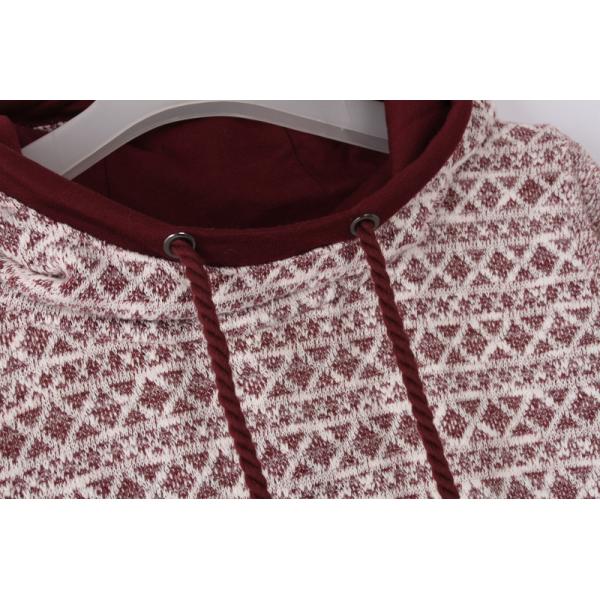 Burgundy Terry Cloth Sweatshirt Womens 53% Cotton 47% Polyester