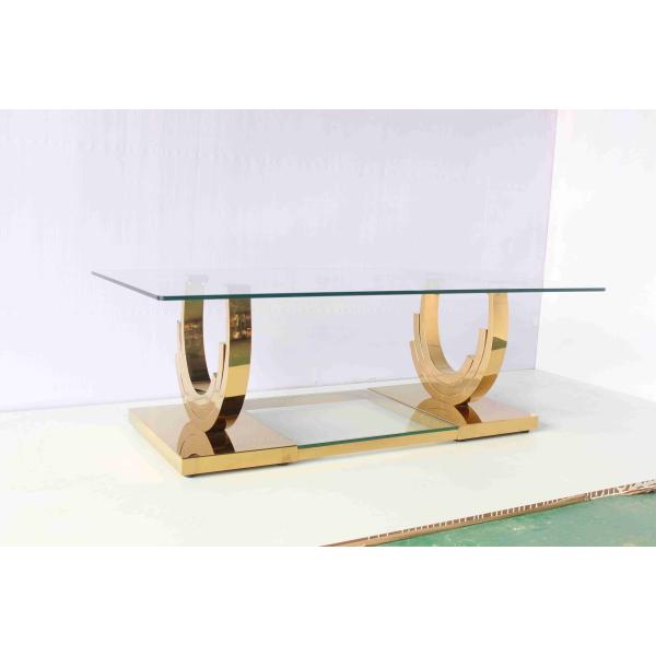 Ti Gold Base en forme de U Ensemble de table basse 2 pièces Meubles de maison de salon