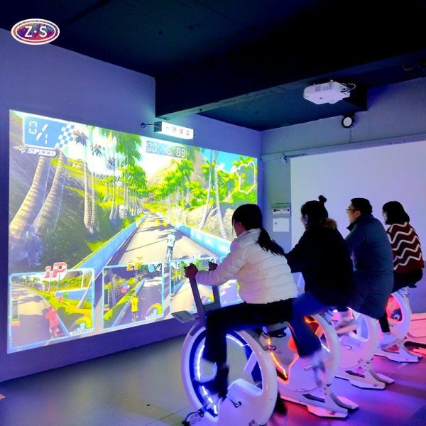Indoor Cycling Racing Game Indoor AR Bike RaceProjection For Malls And Venues