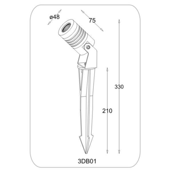 5w Aluminum Waterproof Spike Light / 3000K 220v IP65 Outdoor Spike Garden Light