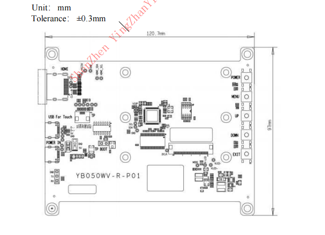 5 Inch RGB Interface LCD Driver Board With 5V DC Type C Input HDMI Signal Input