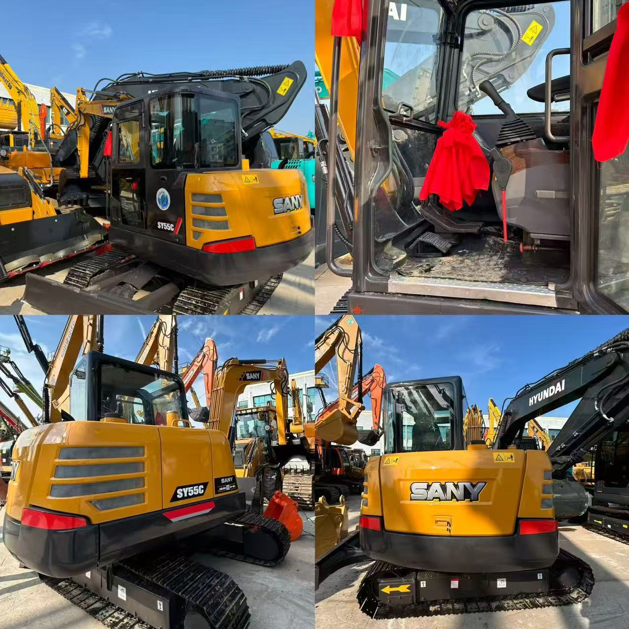 Low Price Low Hours Sany SY55C 5.5Ton Crawler Hydraulic Compact Used Mini Excavator Machine for Construction