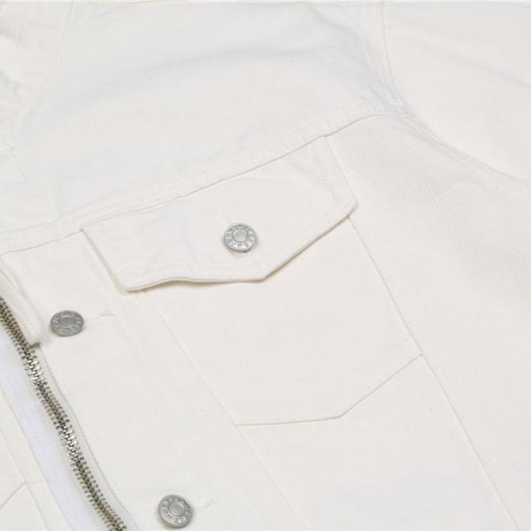 Люди OEM изготовителя застегивают на молнию куртку джинсовой ткани отворотом сплошного цвета свободную