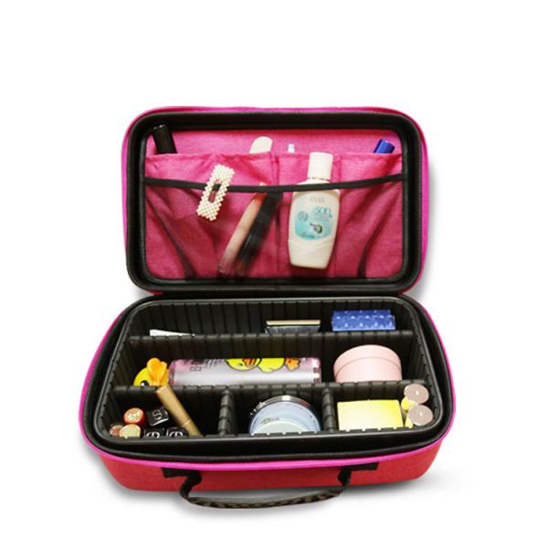EVA Makeup Brush Organizer Bag , Portable Makeup Train Case 6 pocket