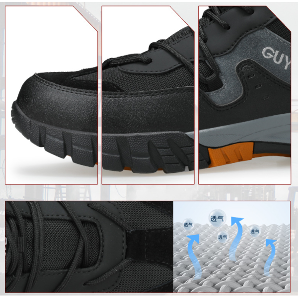 Men's Summer Breathable Insulated Work Shoes 10KV Steel Toe Safety Shoes Puncture & Impact Resistant Soft Sole Electrician Shoes