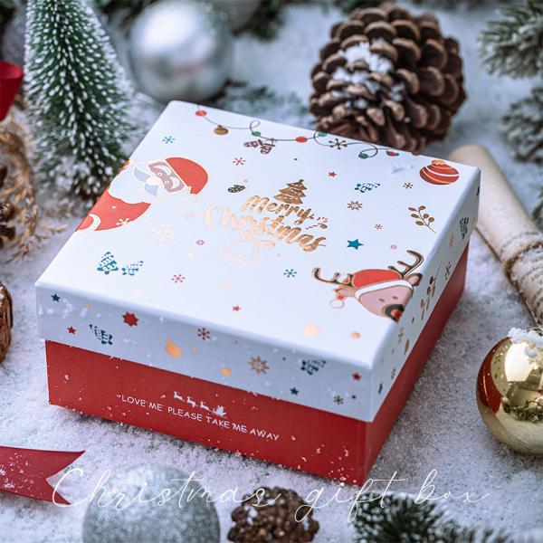 Logotipo de design personalizado Casa de Natal presente Caixa de papel Kraft com tampa com gravura