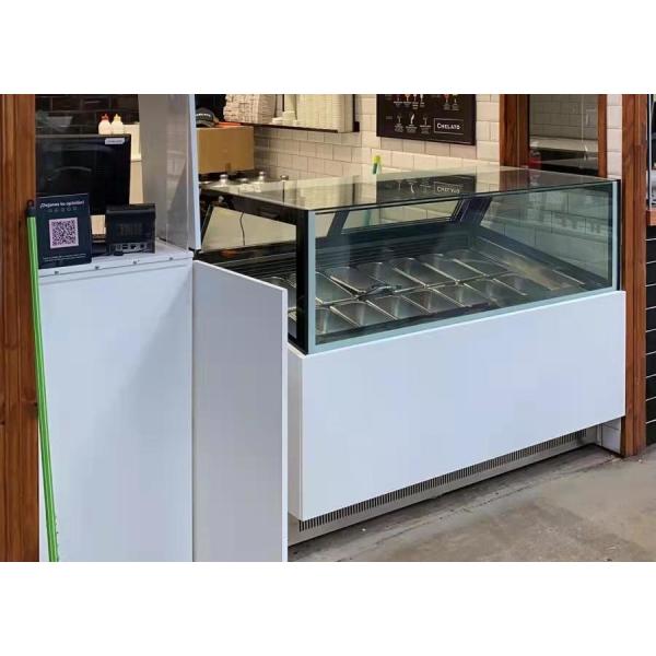 Коммерчески витрина мороженого Gelato ветроуловителя замораживателя дисплея мороженого