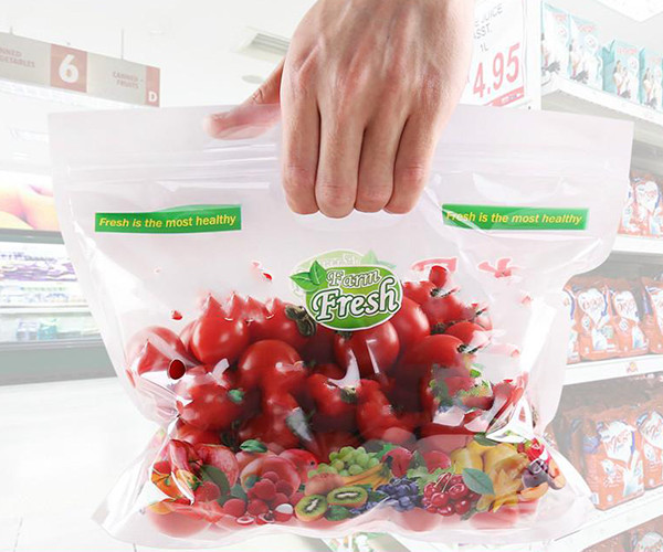 Laminated Portable Fresh Fruit And Vegetable Packaging VMPET Transparent Packaging Bag