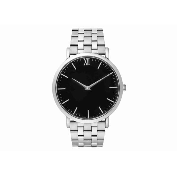Polished Silver Chain Minimalist Modern Watches Simple Elegant Mens Watch