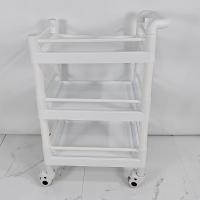 Chariot médical modulaire à 3 étagères avec rails de sécurité