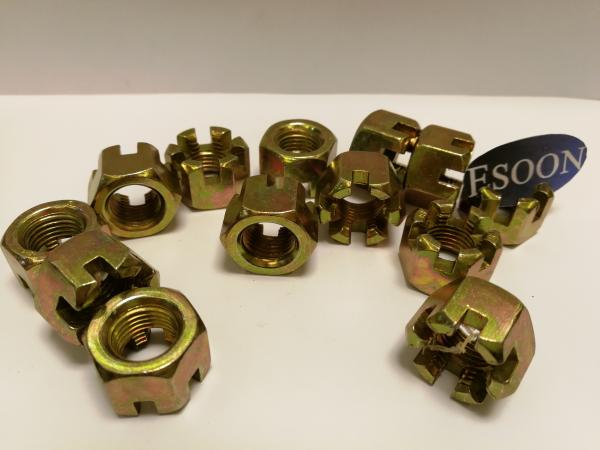 Hex Castle Nuts Metric Slotted Hex Nuts ASME B18.2.4.3M-1979,M6~M100,ZINC COATING