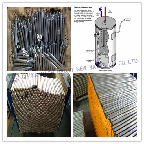 Extruded Cast Mg Rod Anode Use in Water Heater and Tanks Cast Magnesium Anode Rod for Water Heaters