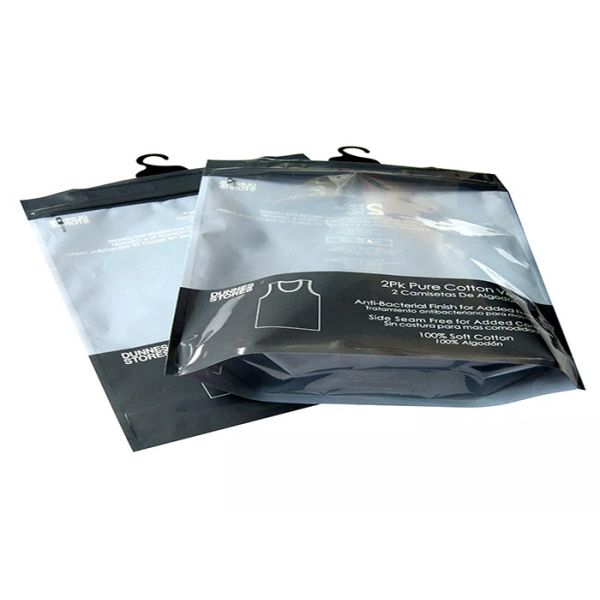 Clothing Recycled Plastic Packing Poly Bag With Hanger And Hook