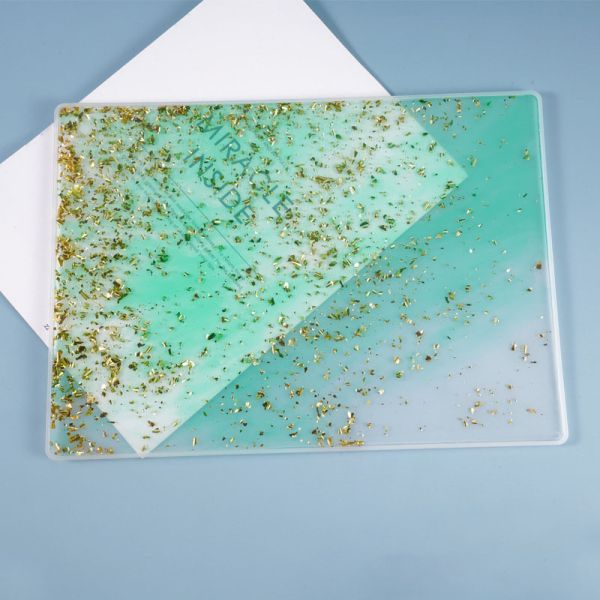 DIY Crystal Dropping Glue Mold Writing Board Writing Stationery Desk Mat Platform Mirror Silicone Mold