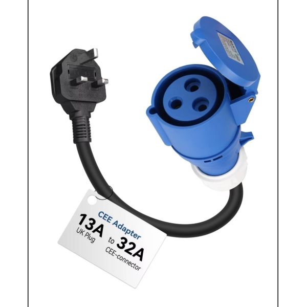 Sixpence New High Quality CEE Adapter Connector Customizable EV Charging Plug 32A Industrial BlueCEE to UK Plug with 0.3M Cable