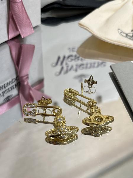 Full Diamond Saturn Pin Earrings with Swarovsk* Diamonds and 25-30mm Drop Style Luxury Earrings