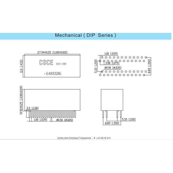 48 Pin Power Over Ethernet Transformer DIP 10 / 100 / 1000 Base - T ROHS Approved