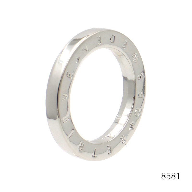 Zinc Alloy 20mm  Flat Square Metal O ring with engraving logo