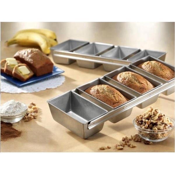 RK Bakeware China- 4 ремни Силиконовые глазурные алюминиевые хлебные сковороды/Пуллман Пан Хлебная сковорода набор Хлебная форма Тортная сковорода